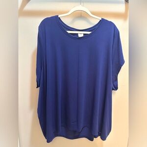 Athleta With Ease Short Sleeve Tee in Deep Purple Size 3X